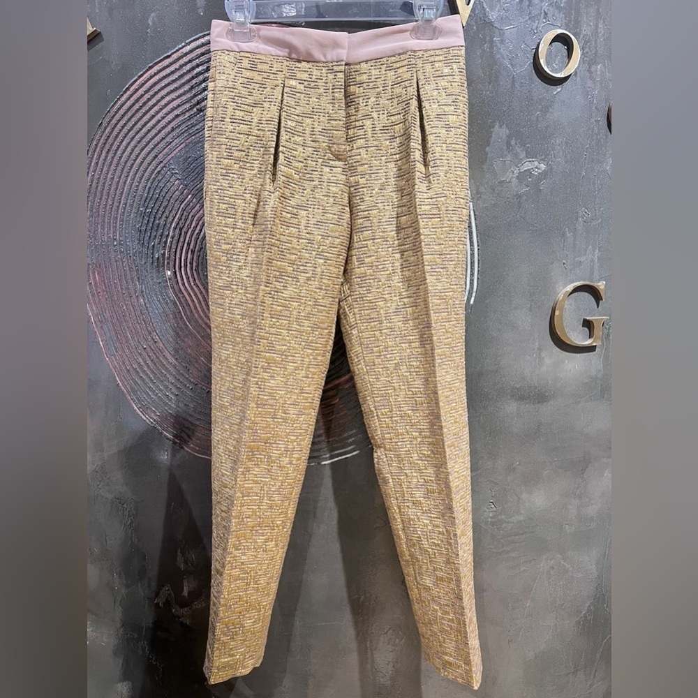 NWT By Malene Birger Metallic Gold Trousers - Picture 6 of 8